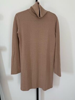 Zara Taupe Turtleneck Midi Dress